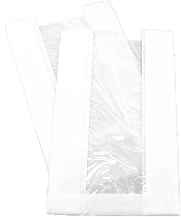 Пакеты с демонстрационным окошком с V-образным дном (Влагостойкая бумага)